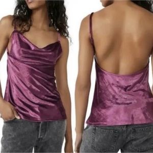 Intimately Free People FP all night velvet tunic tank velour purple S small wome